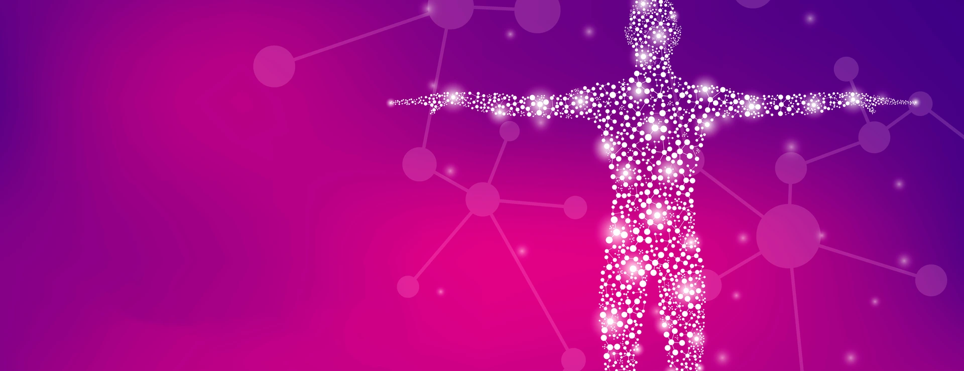 Abstract human body with molecules DNA | Without Text