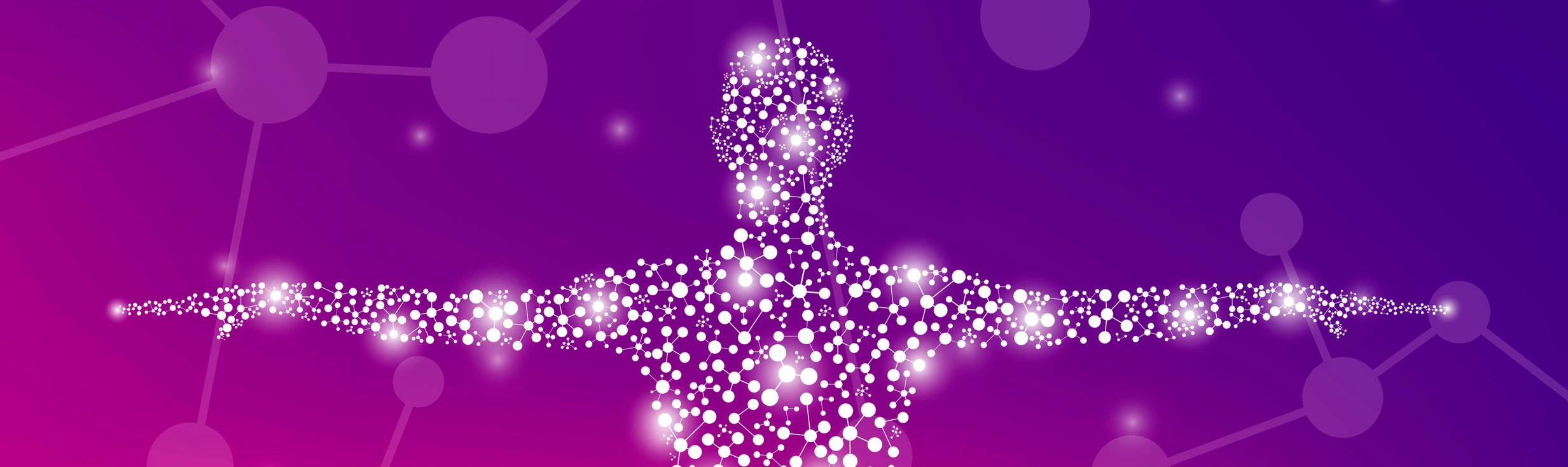 Abstract human body with molecules DNA | Without Text