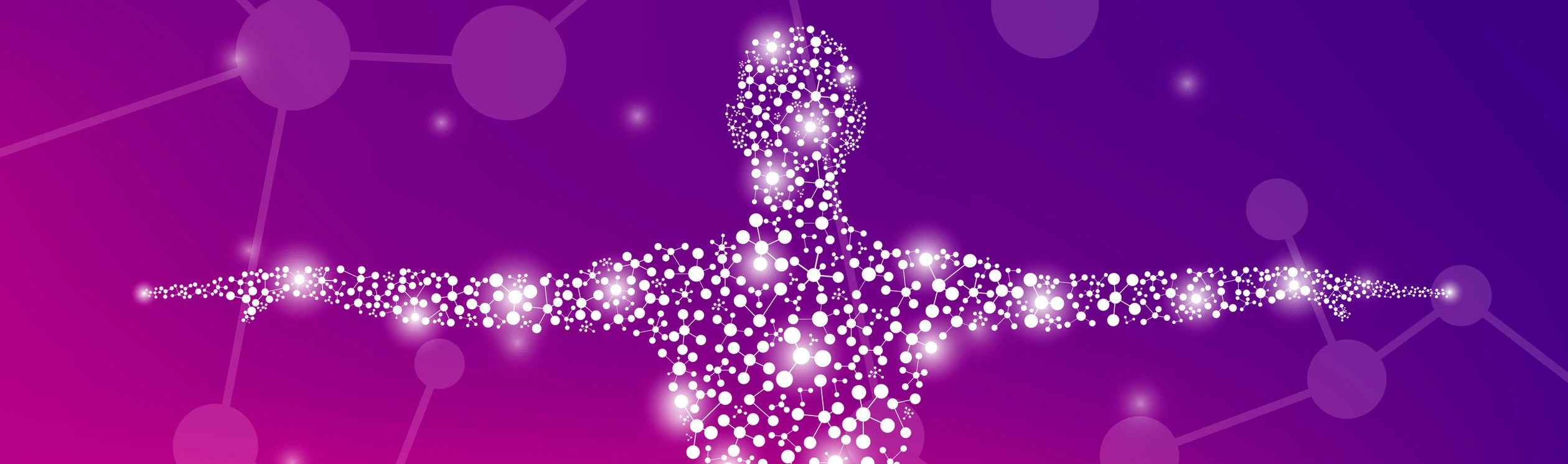 Abstract human body with molecules DNA | Without Text