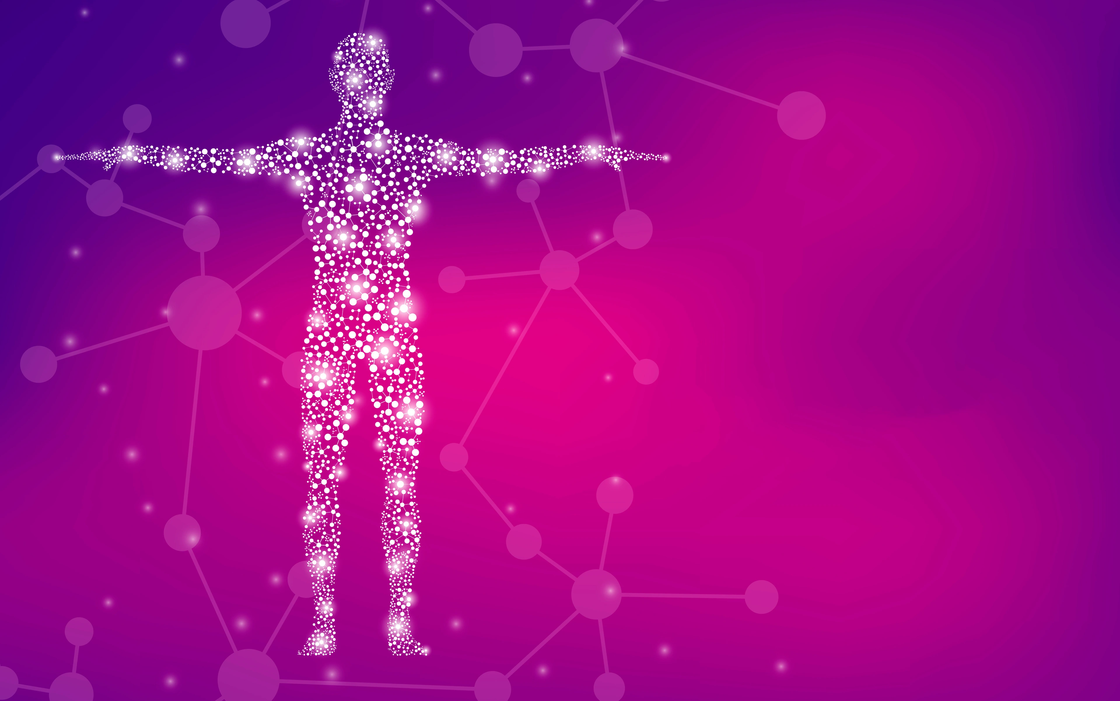 Abstract human body with molecules DNA | Without Text