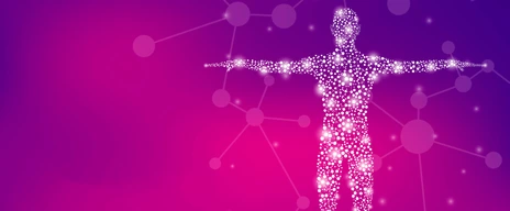 Abstract human body with molecules DNA | Without Text