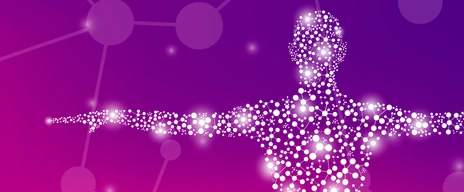 Abstract human body with molecules DNA | Without Text