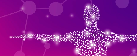 Abstract human body with molecules DNA | Without Text