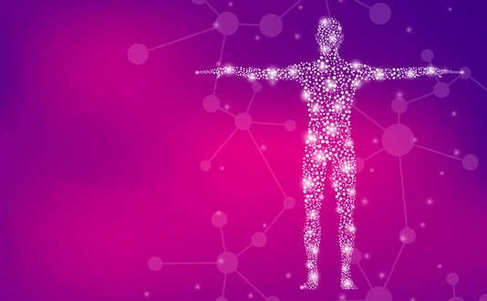 Abstract human body with molecules DNA | Without Text