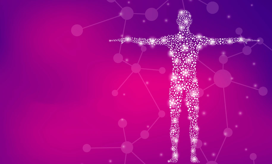 Abstract human body with molecules DNA | Without Text