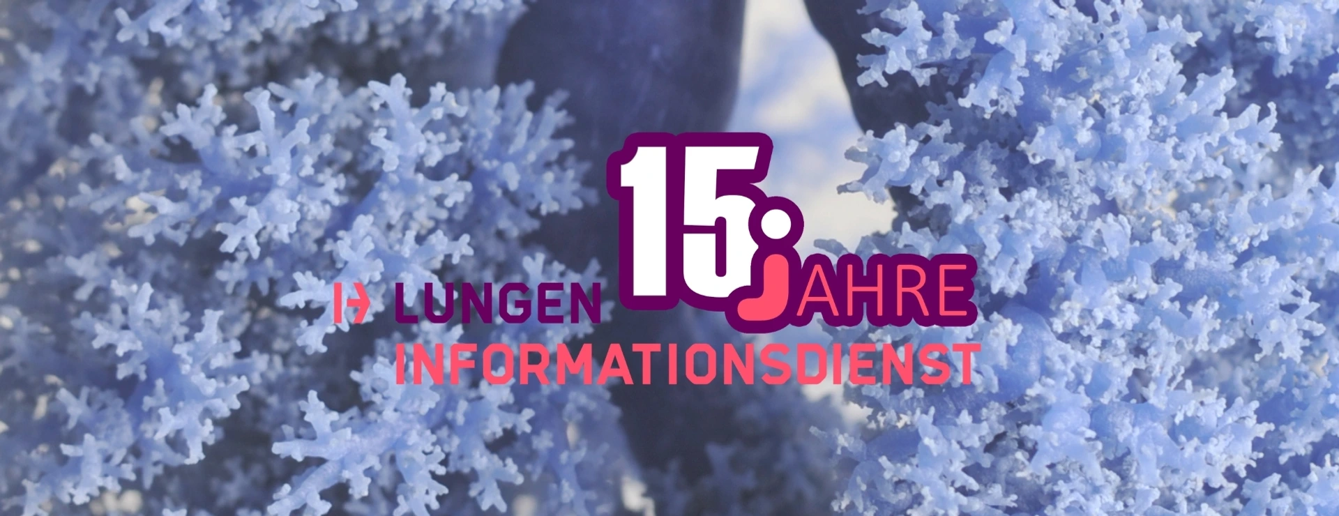 Lungengewebe mit Jubiläumslogo anlässlich des 15-jährigen Bestehens des Lungeninformationsdienstes
Foto: Michael Haggenmueller