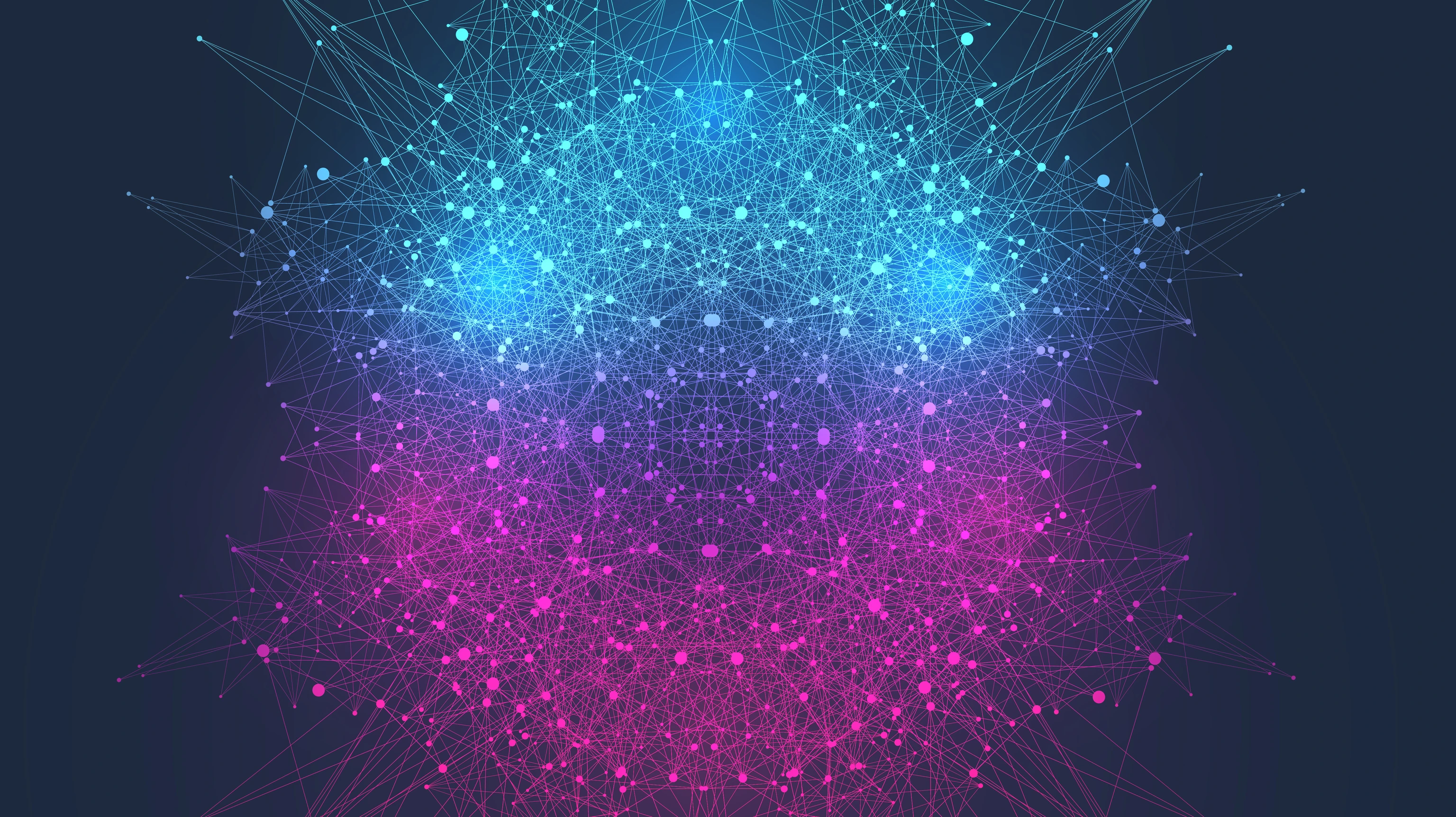 Scientific vector illustration quantum computer technology. Plexus fiction effect. Deep learning artificial intelligence. Big data algorithms visualization. Quantum explosion background.