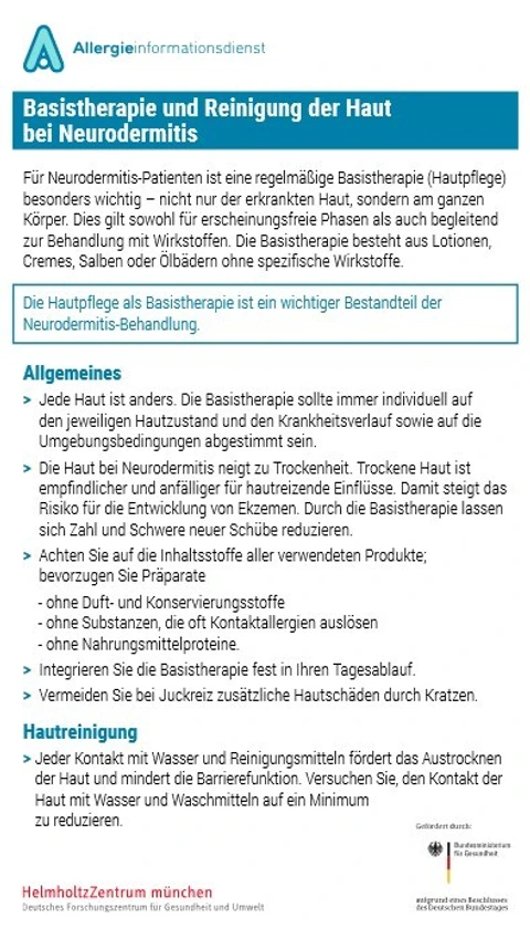 Neurodermitis: Basispflege und Reinigung der Haut