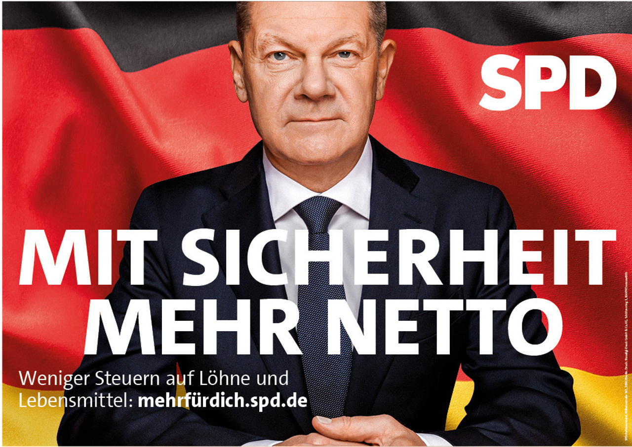 Plakat „Mit Sicherheit mehr Netto“