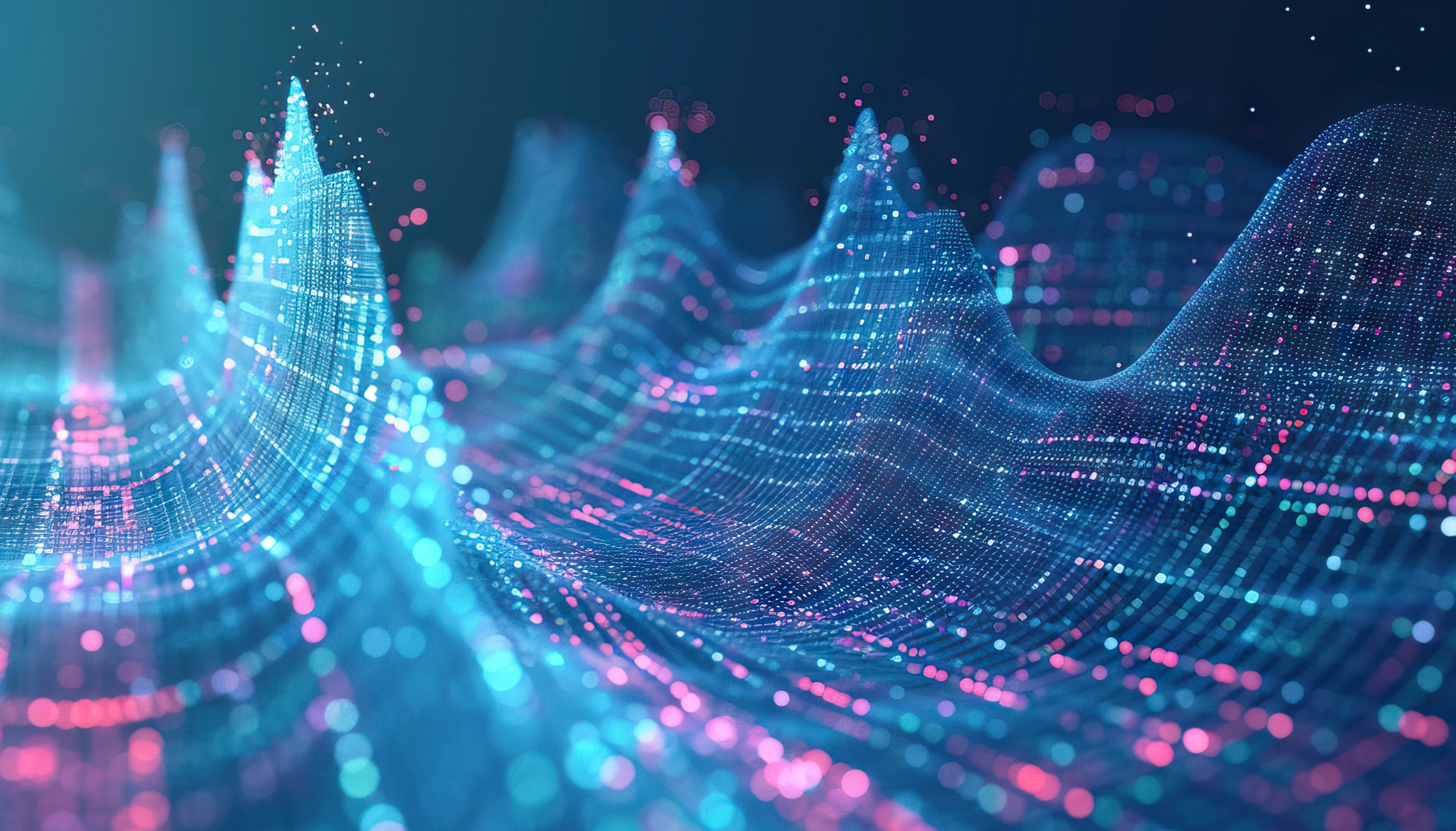 Machine learning algorithms with an illustration of data  AI models predicting future trends