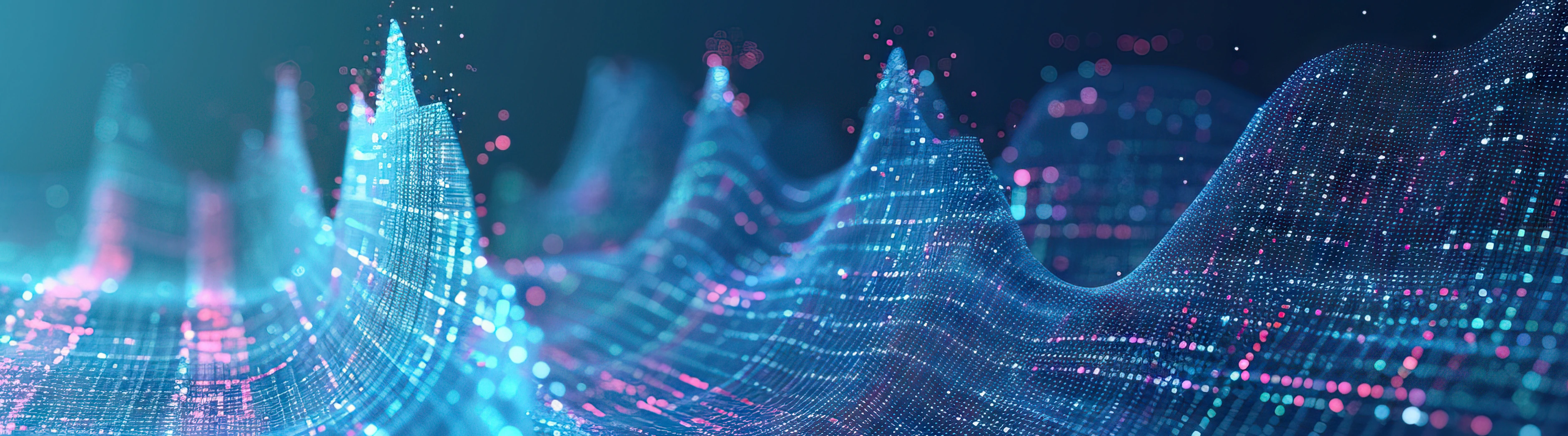 Machine learning algorithms with an illustration of data  AI models predicting future trends