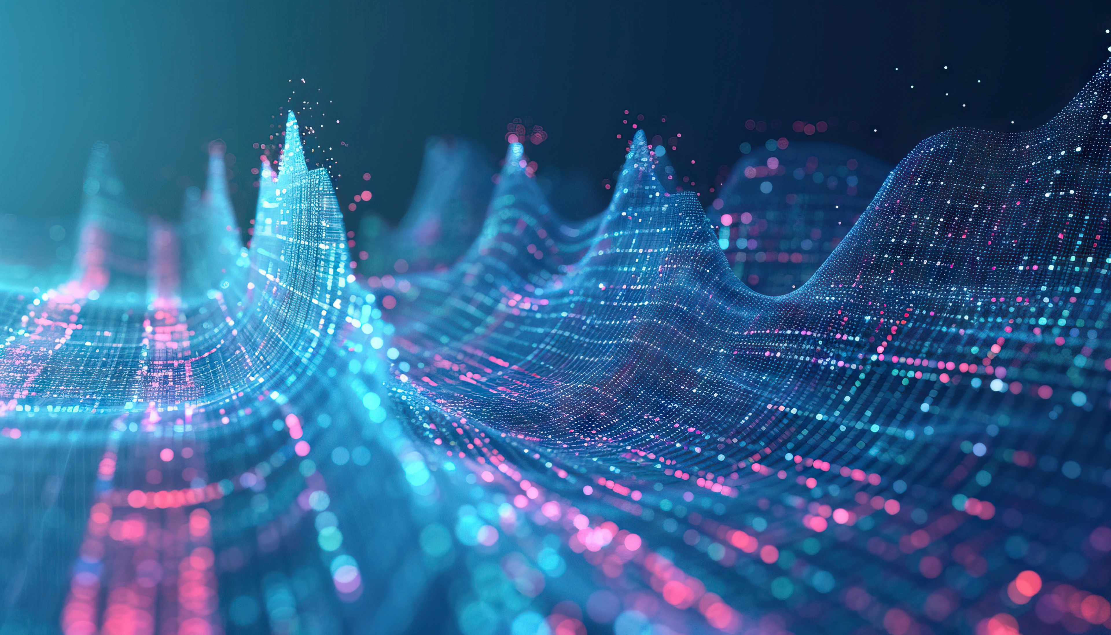 Machine learning algorithms with an illustration of data  AI models predicting future trends