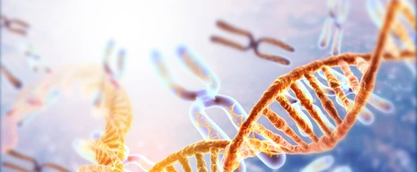 DNA strands on Scientific background