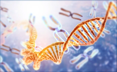 DNA strands on Scientific background