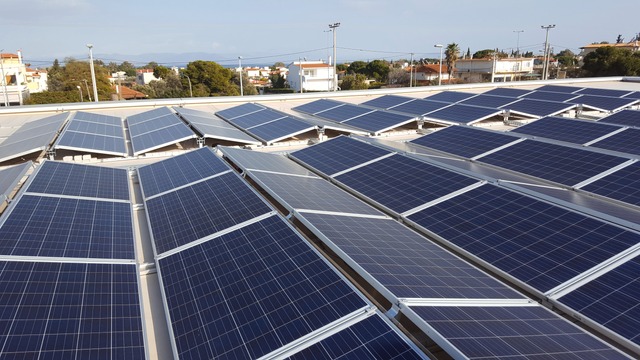close up solar panels