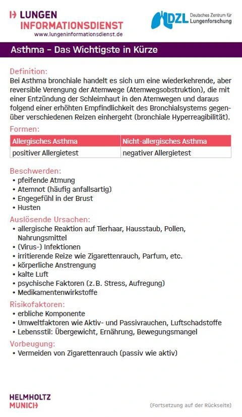 Factsheet Asthma