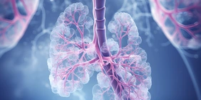 Human lung model with a of disease, generative Ai