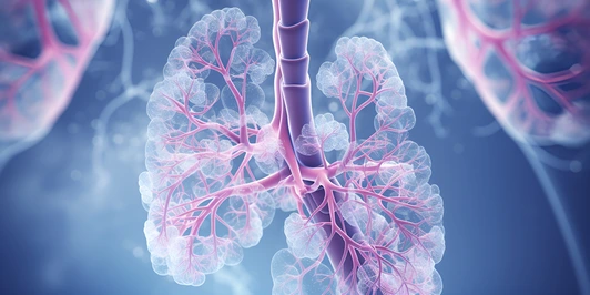 Human lung model with a of disease, generative Ai