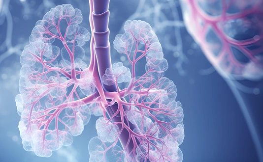 Human lung model with a of disease, generative Ai