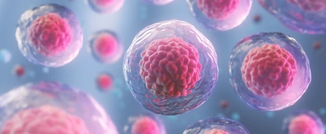 3d rendering of Human cell or Embryonic stem cell microscope background.