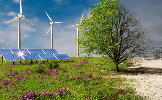 Klimawandel, industrielle Verschmutzung, Natur