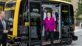 German Chancellor Angela Merkel visits Continental at IAA 2019