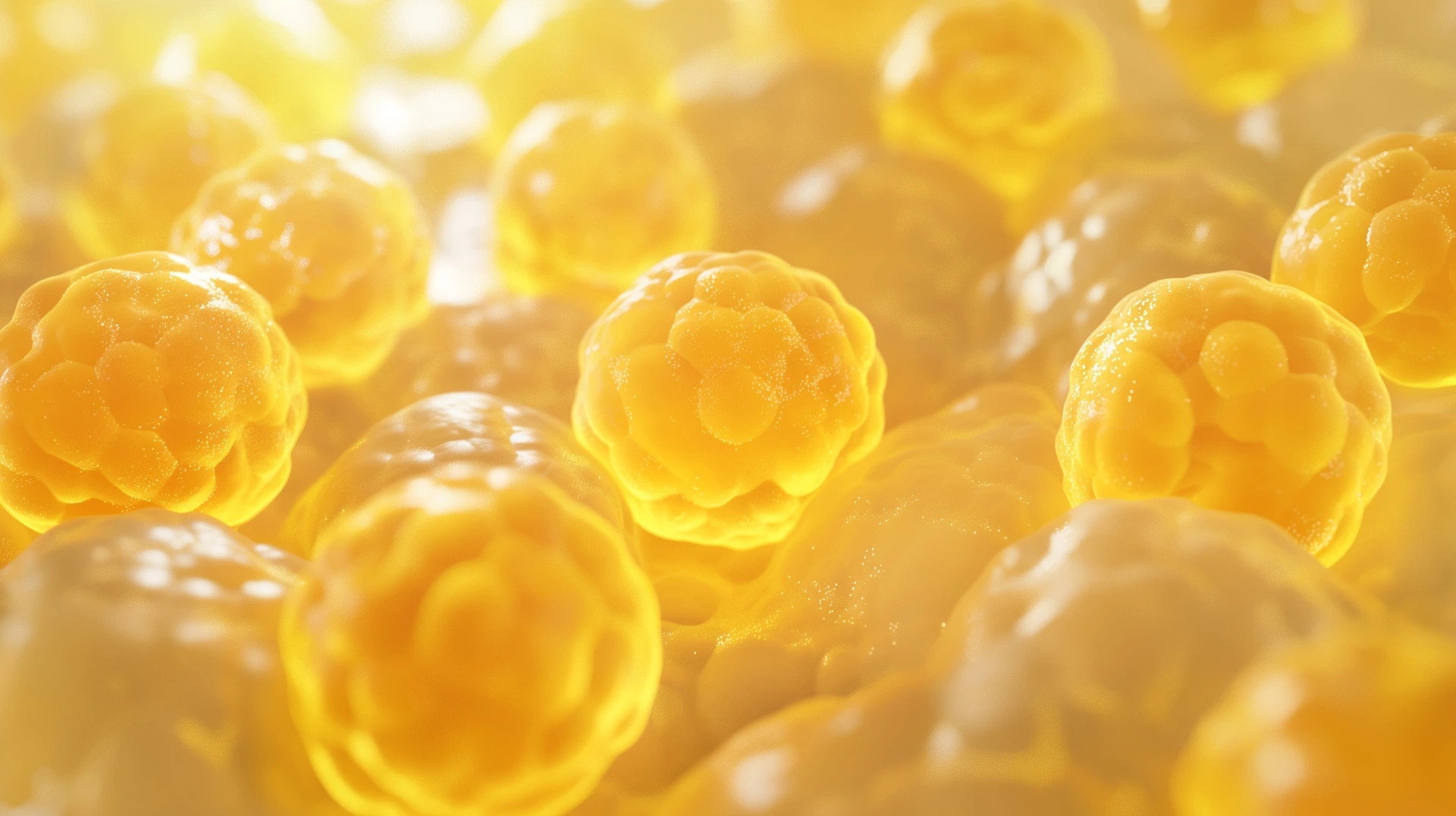 Adipocytes, lipocytes and fat cells, are the cells that primarily compose adipose tissue, close-up view of cells