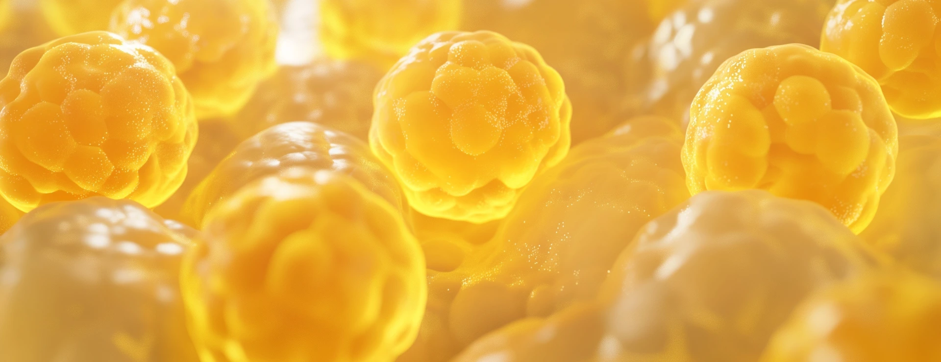 Adipocytes, lipocytes and fat cells, are the cells that primarily compose adipose tissue, close-up view of cells