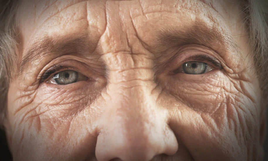 Portrait of elderly woman, closeup