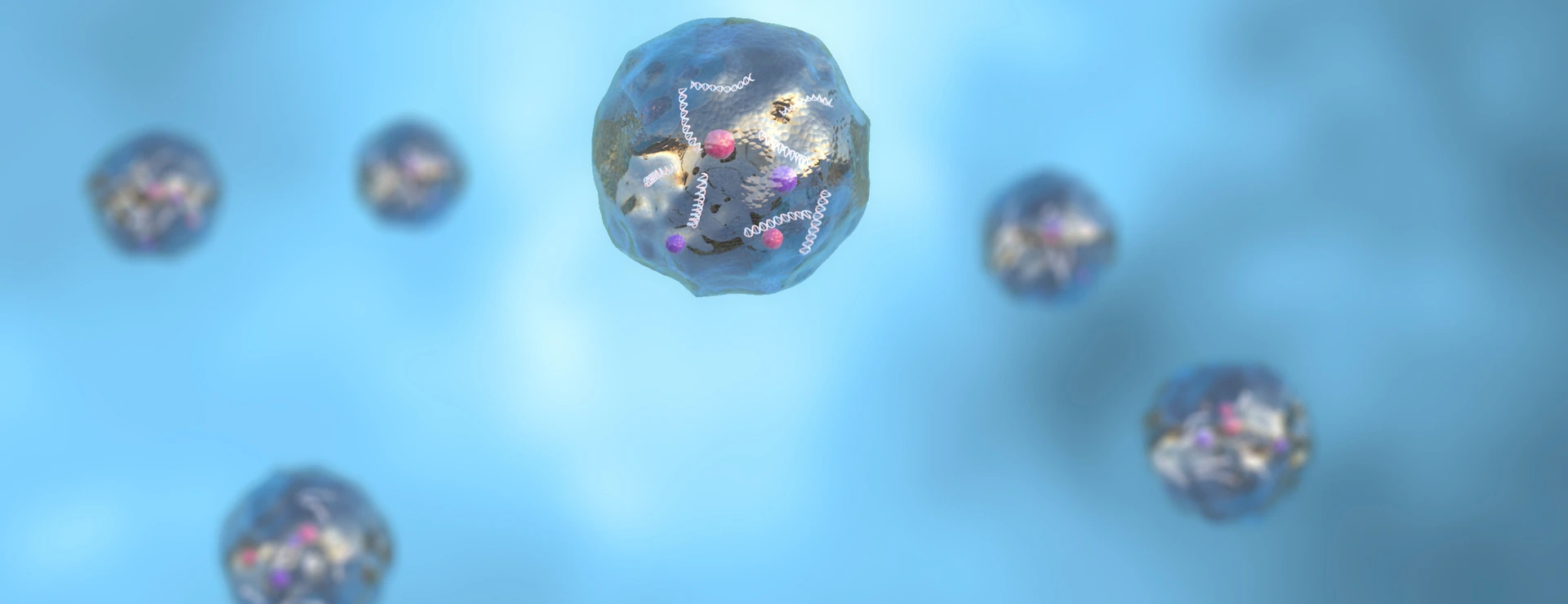 3d render exosomes adn vesicles