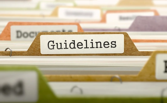 File Folder Labeled as Guidelines.