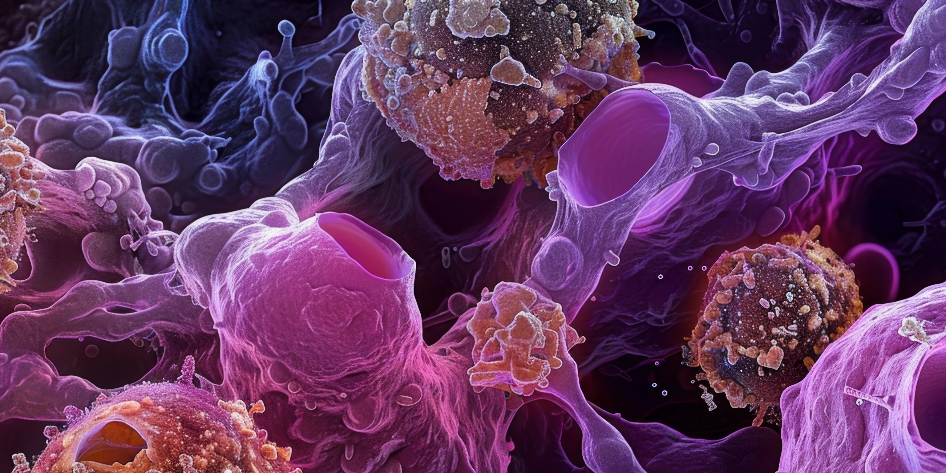 Electron micrograph of apoptotic cells showing the formation of membranebound apoptotic bodies a hallmark of programmed cell death